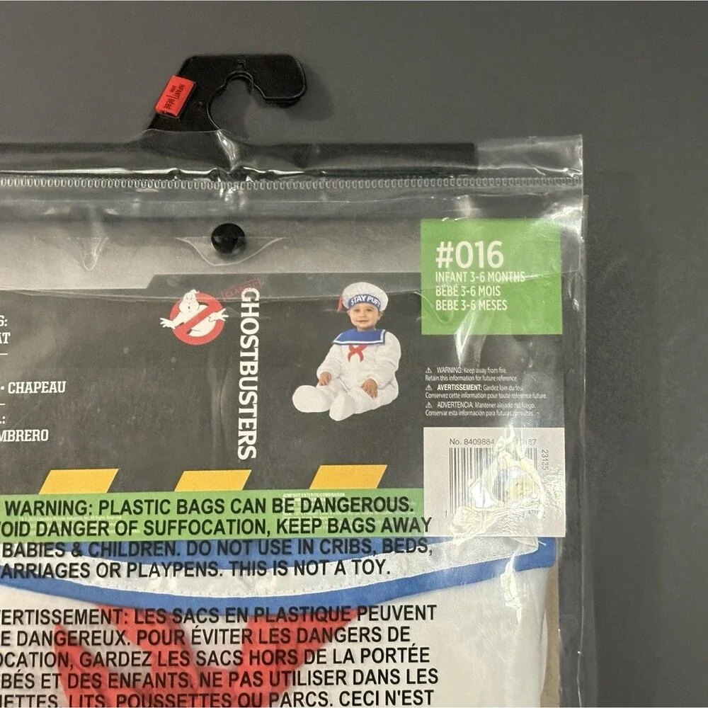 Ghostbusters Stay Puft Marshmallow Man Baby Costume Size 3-6 months